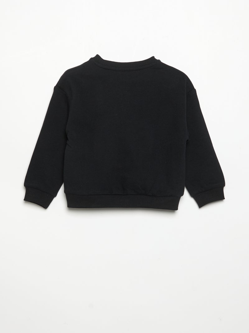 Long-sleeved fleece sweatshirt Black - Kiabi