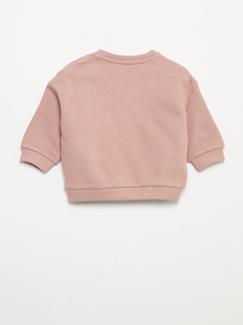 Long-sleeved fleece sweatshirt Pink - Kiabi
