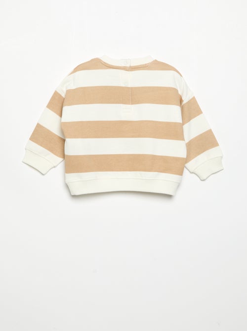 Long-sleeved fleece sweatshirt with fun design - Kiabi