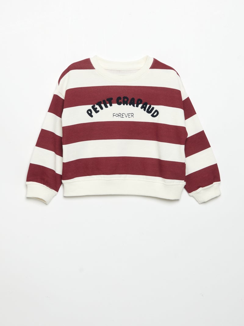 Long-sleeved fleece sweatshirt with fun design Red - Kiabi