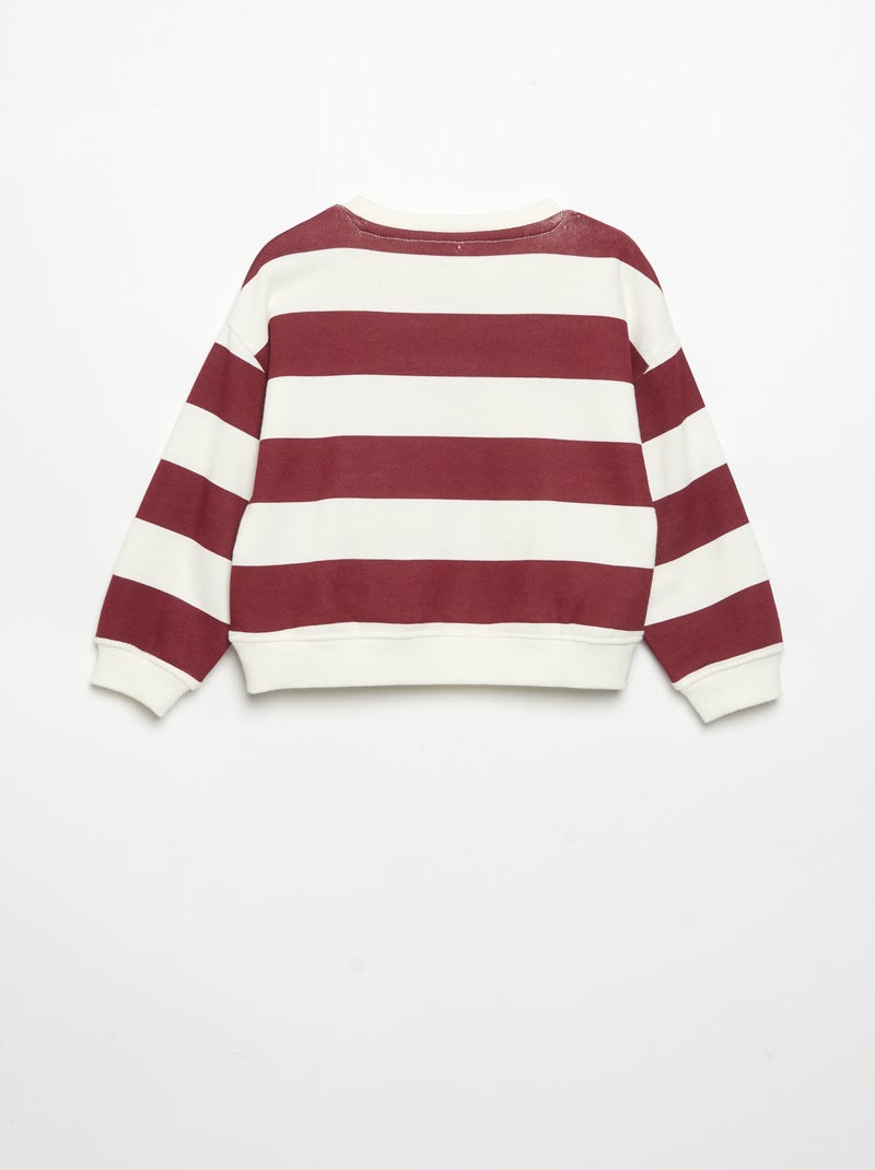 Long-sleeved fleece sweatshirt with fun design Red - Kiabi