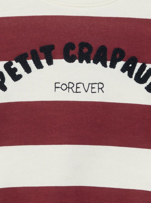 Long-sleeved fleece sweatshirt with fun design - Kiabi
