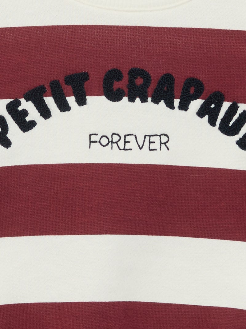 Long-sleeved fleece sweatshirt with fun design Red - Kiabi
