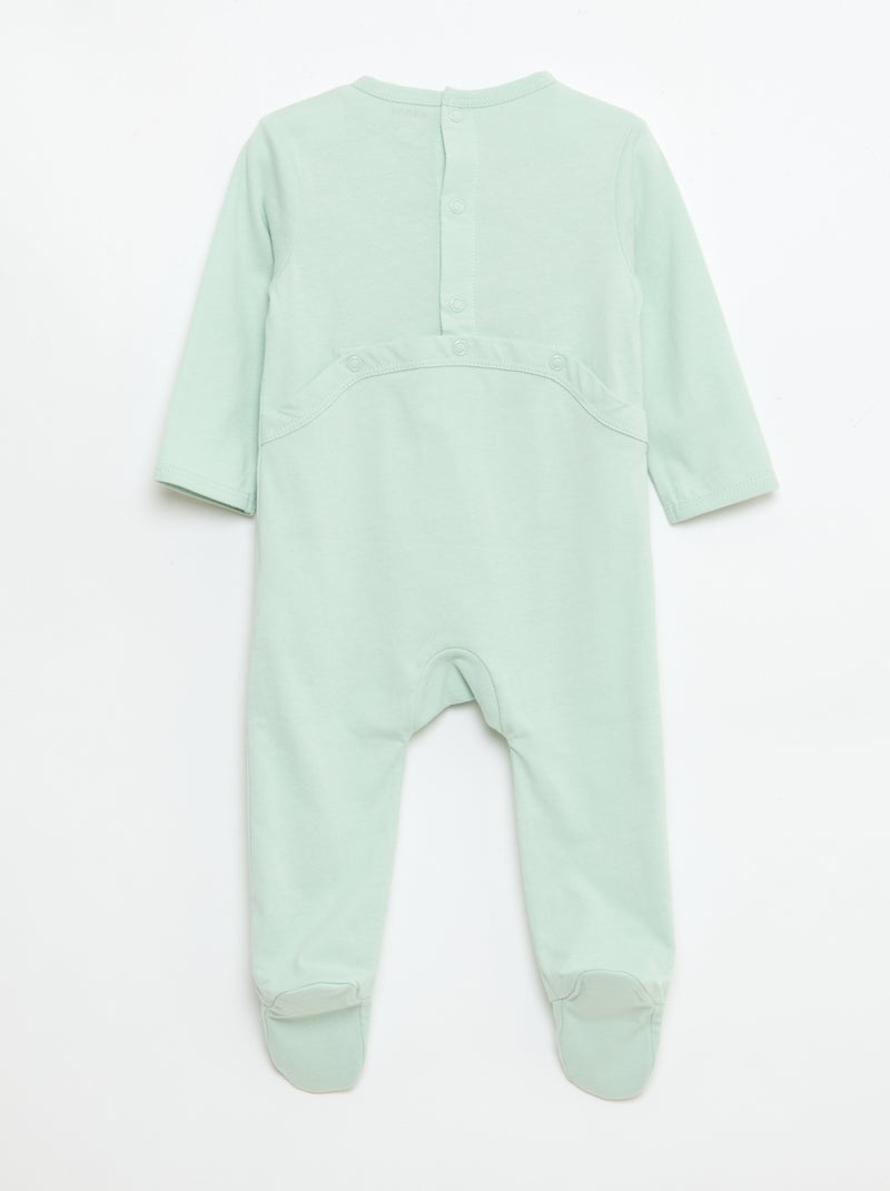 Long-Sleeved Footed Pajamas Blue - Kiabi