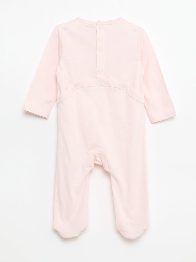 Long-Sleeved Footed Pajamas Pink - Kiabi