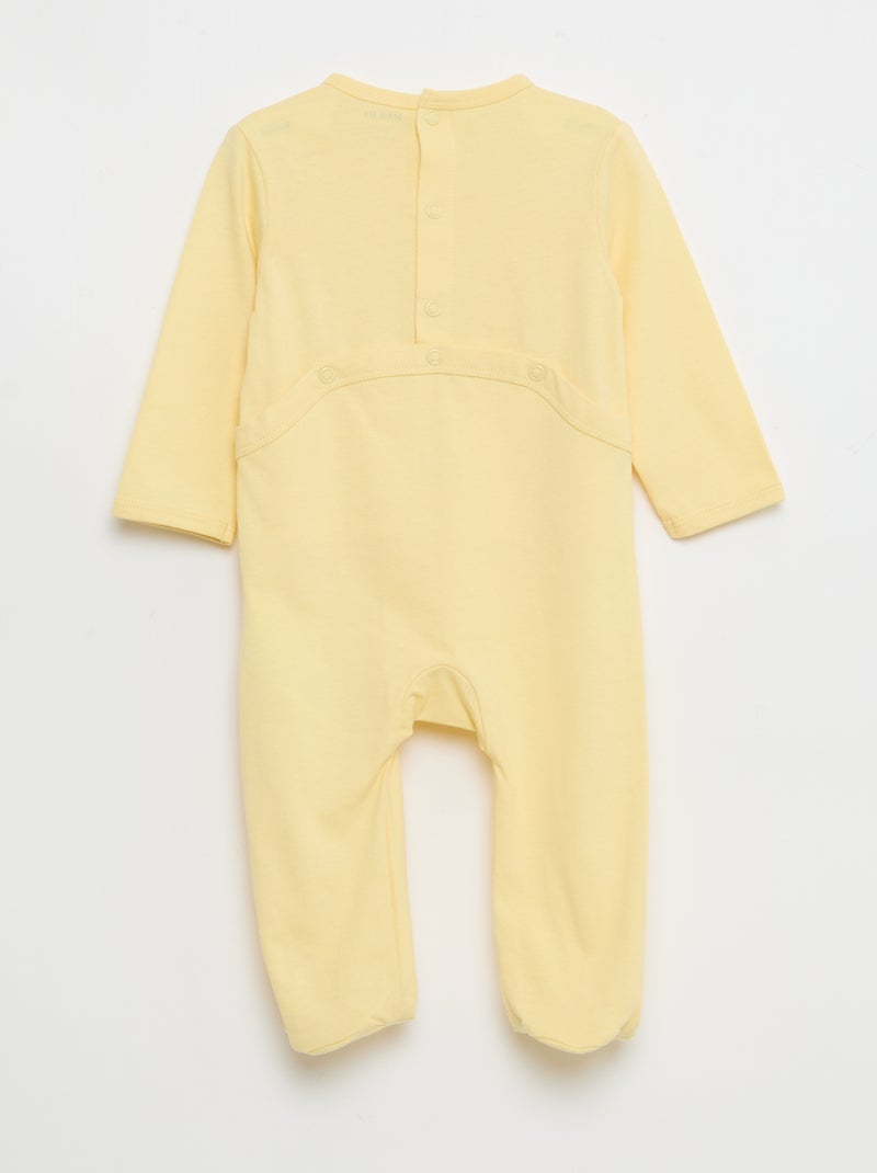 Long-Sleeved Footed Pajamas Yellow - Kiabi