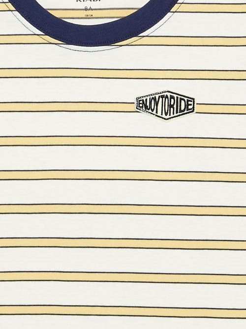 Long-sleeved graphic and slogan T-shirt - Kiabi