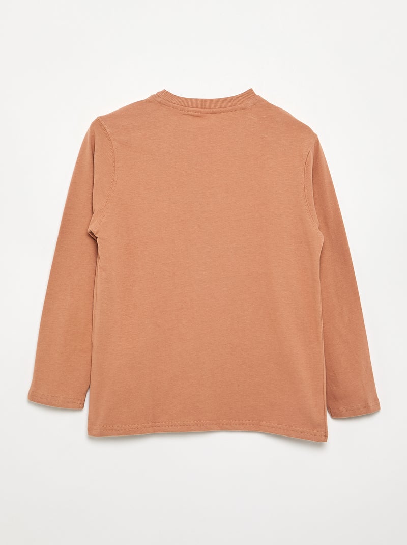 Long-sleeved Jersey T-shirt Brown - Kiabi
