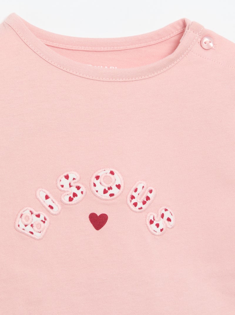 Long-sleeved jersey T-shirt Pink - Kiabi