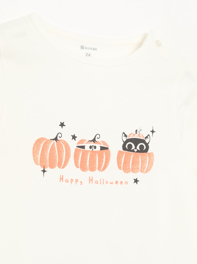 Long-sleeved jersey T-shirt White - Kiabi