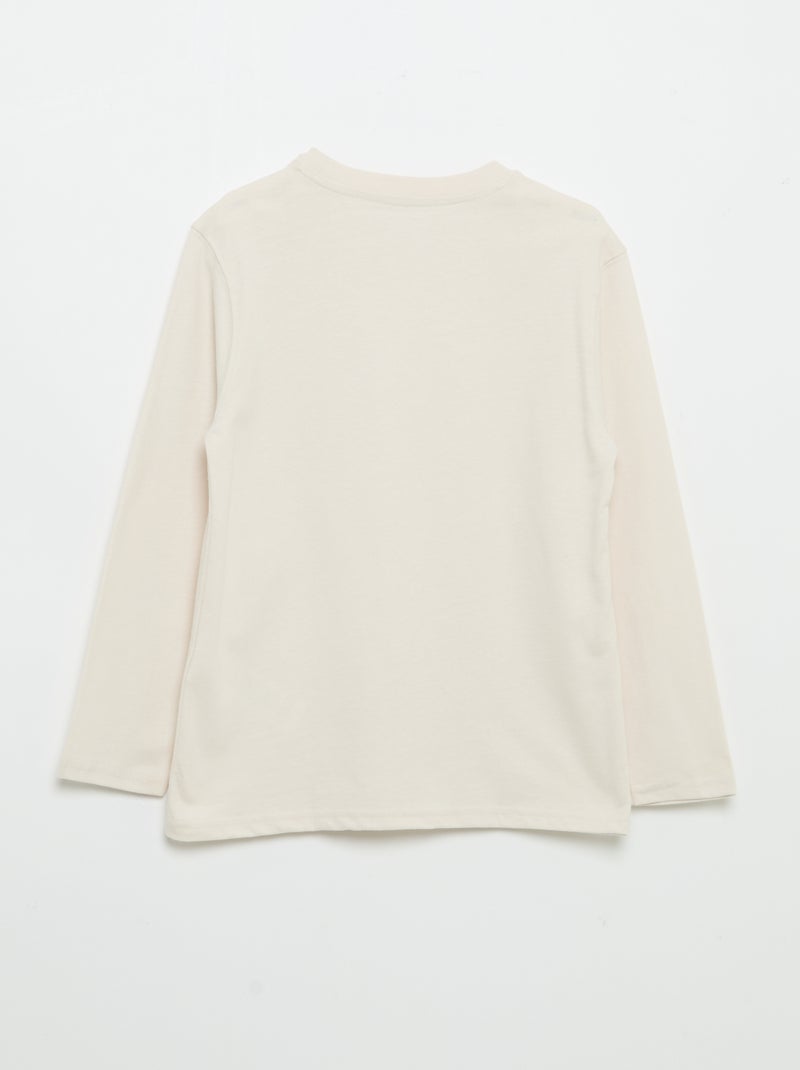 Long-sleeved Jersey T-shirt White - Kiabi