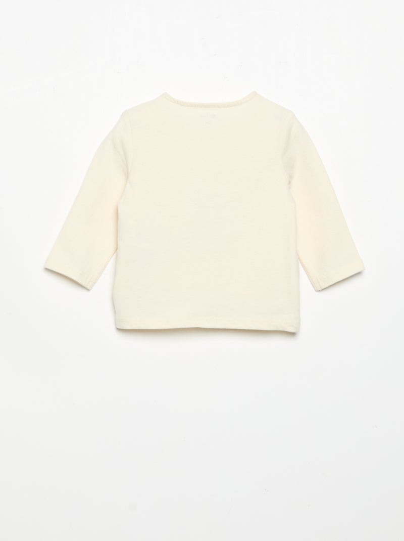 Long-sleeved jersey T-shirt White - Kiabi