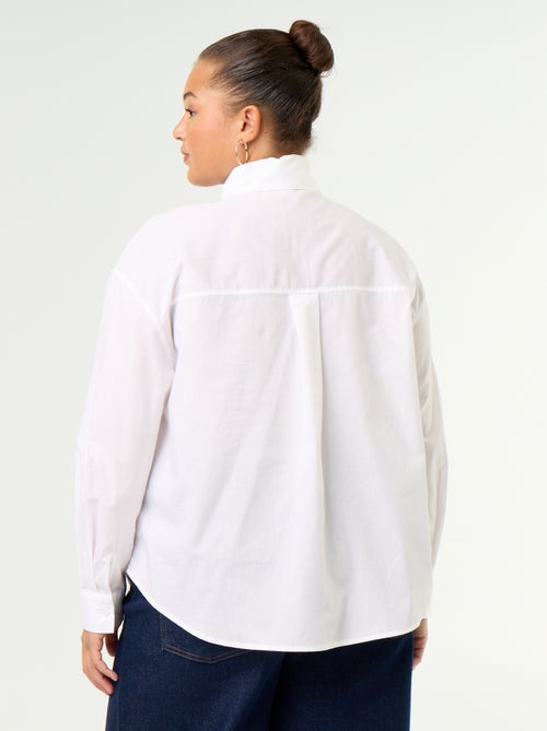 Long-sleeved lavallière collar shirt - Kiabi
