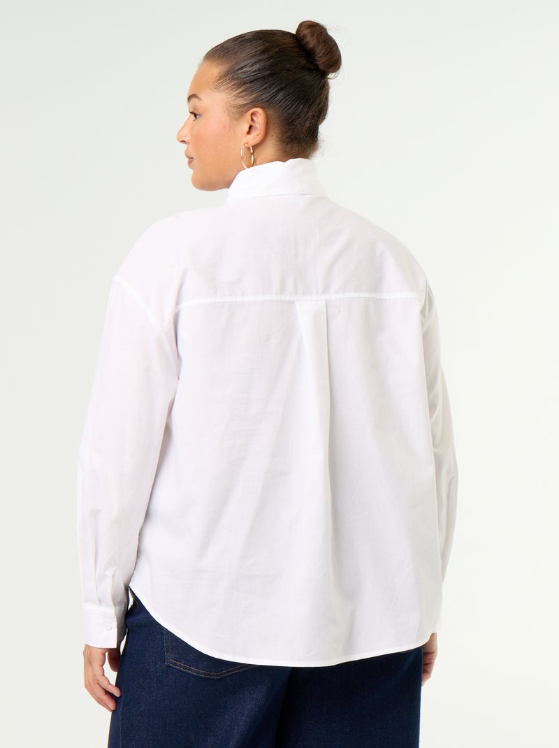 Long-sleeved lavallière collar shirt White - Kiabi