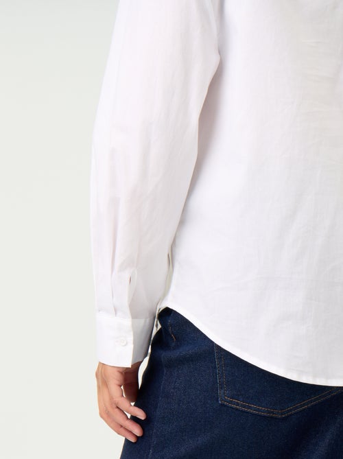 Long-sleeved lavallière collar shirt - Kiabi