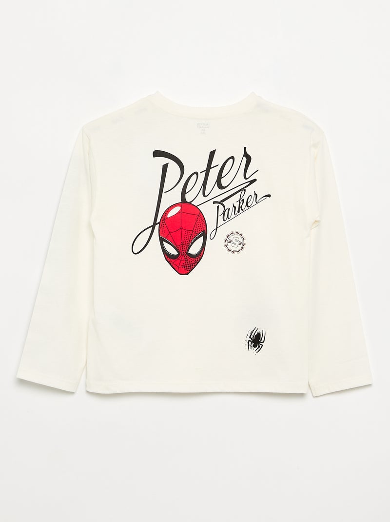Long-sleeved 'Marvel' 'Spider-Man' T-shirt White - Kiabi