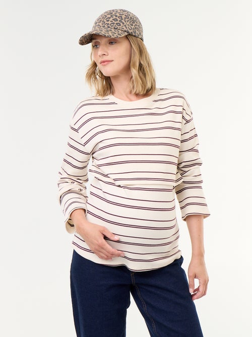 Long-sleeved nursing t-shirt - Kiabi Long-sleeved nursing t-shirt - Kiabi