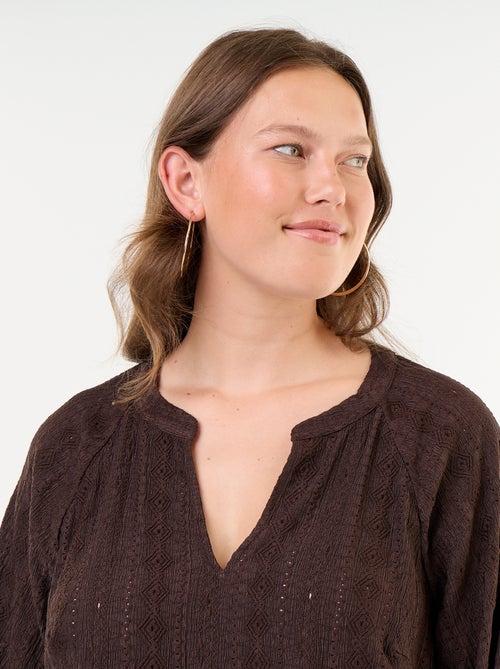 Long-sleeved openwork T-shirt - Kiabi