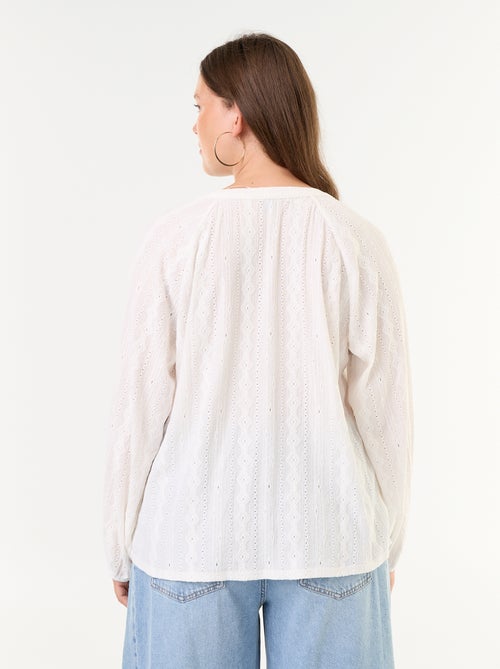 Long-sleeved openwork T-shirt - Kiabi