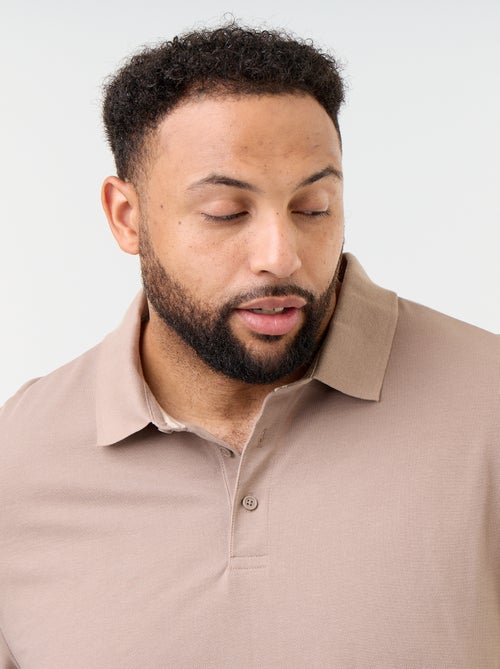 Long-sleeved pique knit polo - Kiabi