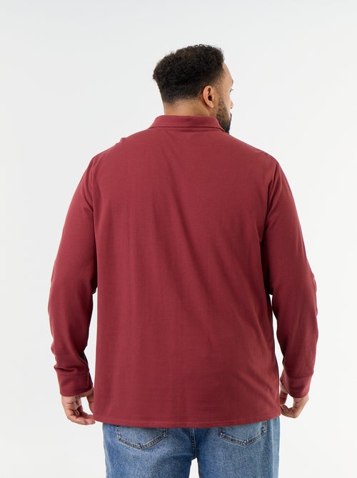 Long-sleeved pique knit polo - Kiabi Long-sleeved pique knit polo - Kiabi