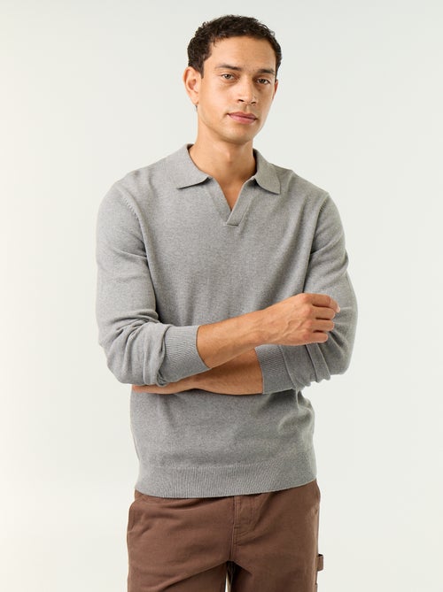 Long-sleeved polo collar sweater - Kiabi