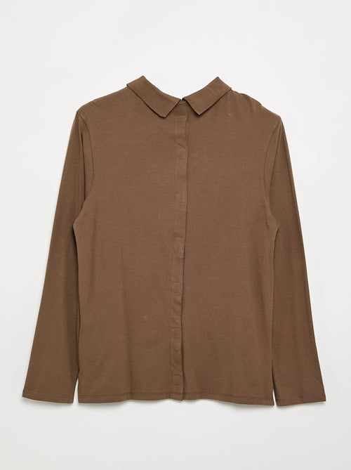 Long-sleeved Polo Shirt - Easy-Wear Collection - Kiabi