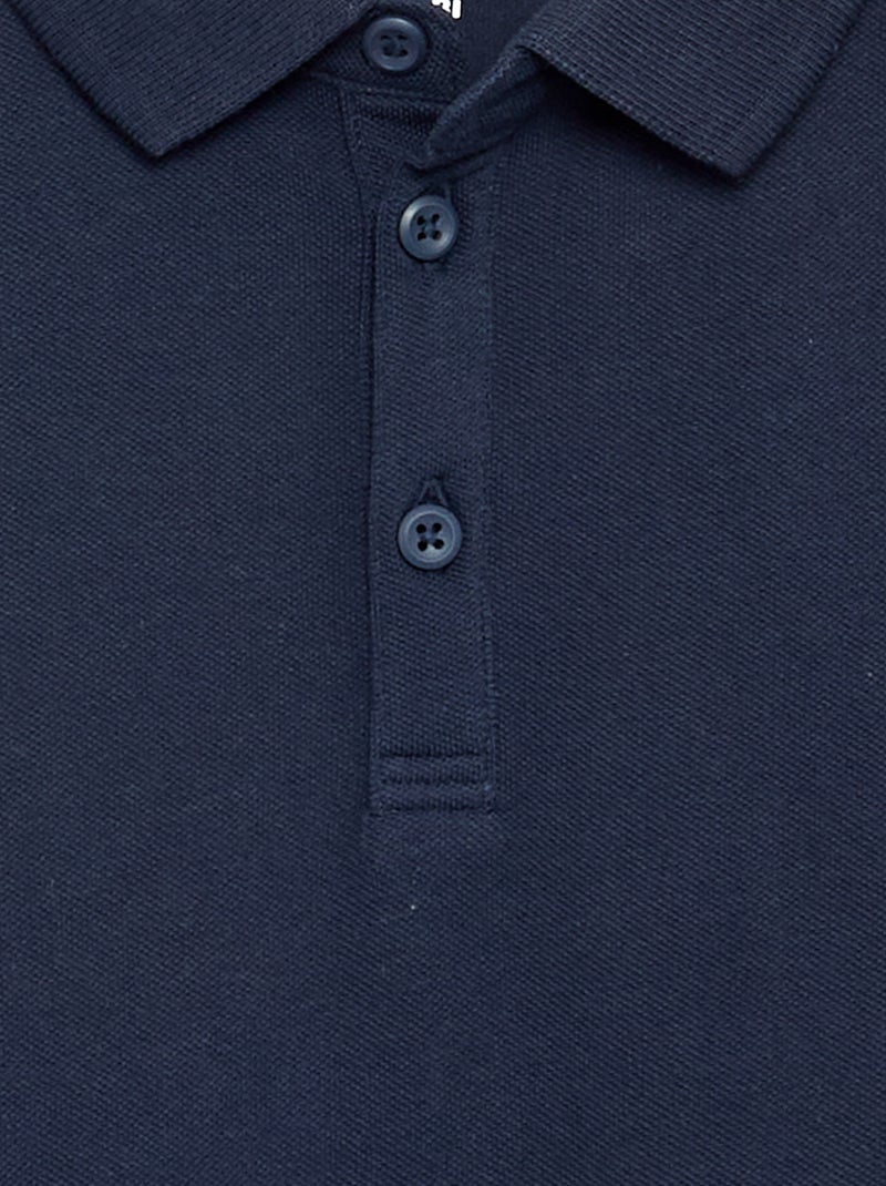 Long-sleeved polo shirt Blue - Kiabi