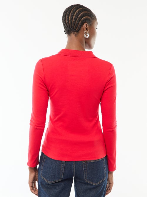 Long-sleeved polo shirt tee - Kiabi