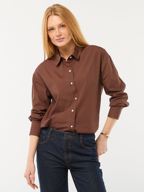 Long-Sleeved Poplin Shirt - Kiabi