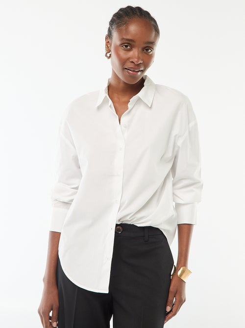 Long-Sleeved Poplin Shirt - Kiabi