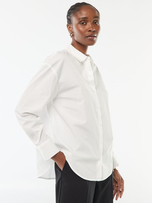 Long-Sleeved Poplin Shirt - Kiabi