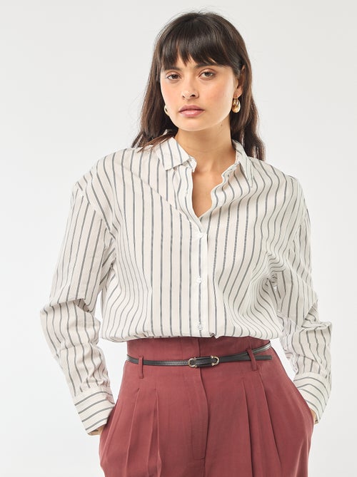 Long-Sleeved Poplin Shirt - Kiabi