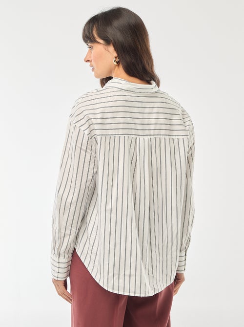 Long-Sleeved Poplin Shirt - Kiabi