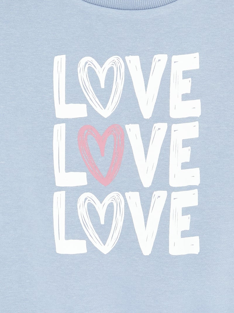 Long-sleeved printed sweatshirt Blue - Kiabi