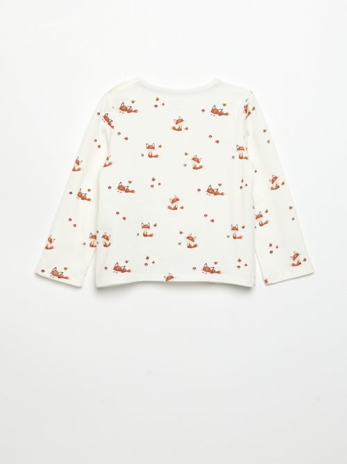 Long-sleeved printed T-shirt - Kiabi Long-sleeved printed T-shirt - Kiabi