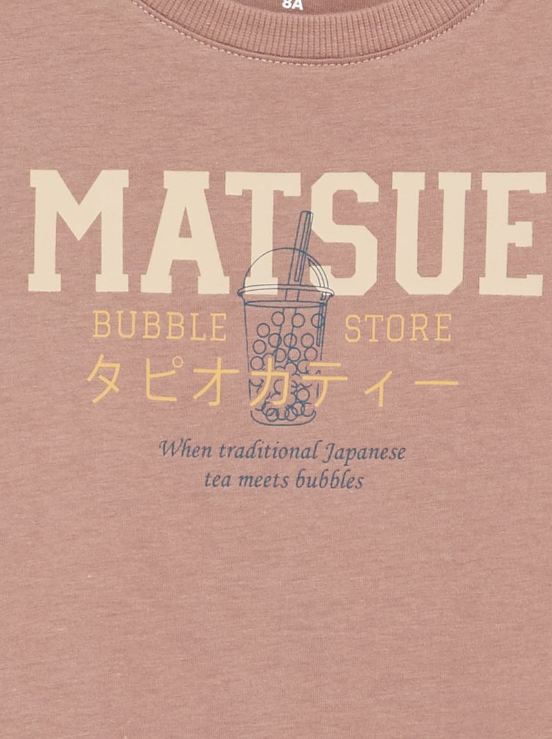 Long-sleeved printed T-shirt Pink - Kiabi