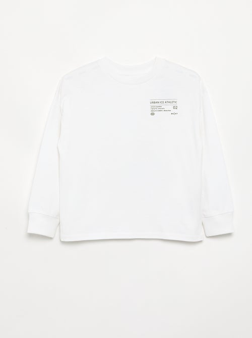Long-sleeved printed T-shirt - Kiabi Long-sleeved printed T-shirt - Kiabi