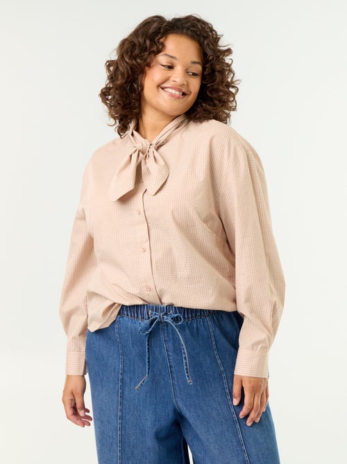 Long-sleeved pussy-bow blouse - Kiabi