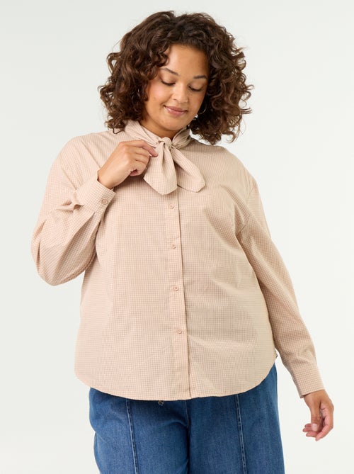 Long-sleeved pussy-bow blouse - Kiabi