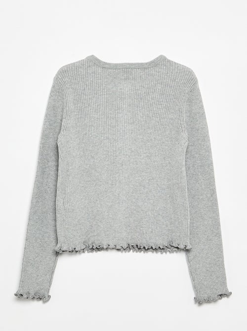 Long-sleeved ribbed knit cardigan - Kiabi Long-sleeved ribbed knit cardigan - Kiabi