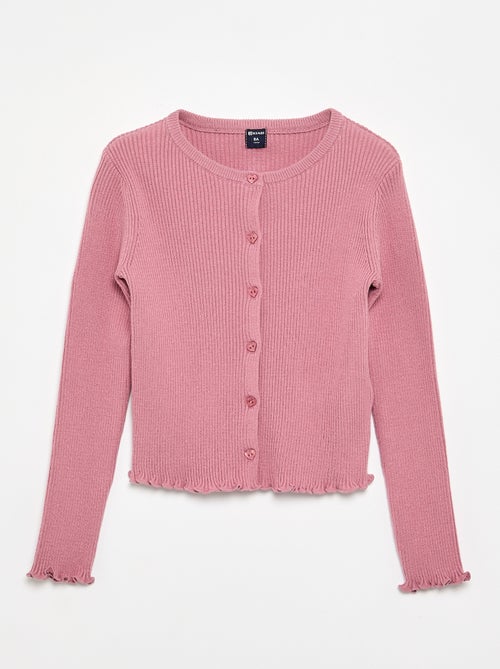 Long-sleeved ribbed knit cardigan - Kiabi Long-sleeved ribbed knit cardigan - Kiabi