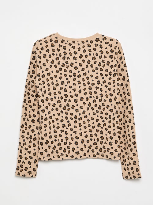 Long-sleeved ribbed knit T-shirt - Kiabi