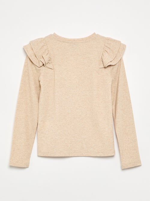 Long-sleeved ribbed knit T-shirt - Kiabi