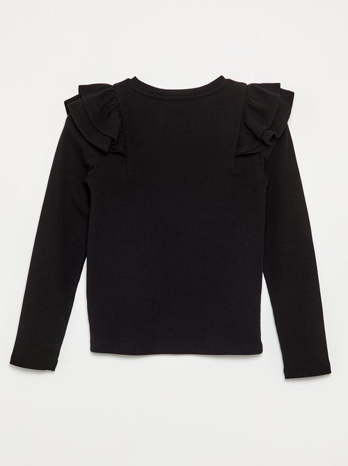 Long-sleeved ribbed knit T-shirt - Kiabi