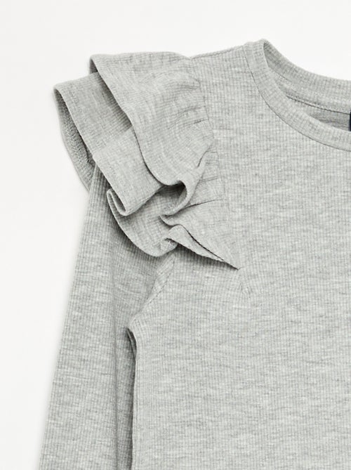 Long-sleeved ribbed knit T-shirt - Kiabi