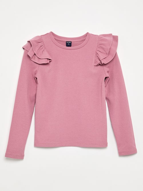Long-sleeved ribbed knit T-shirt - Kiabi