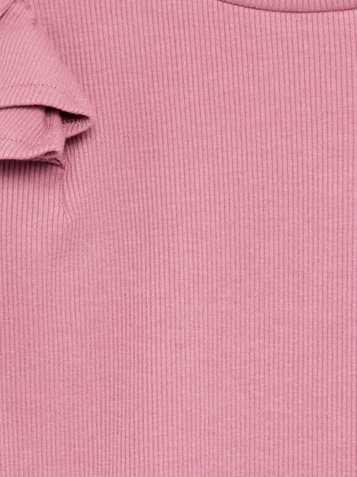 Long-sleeved ribbed knit T-shirt - Kiabi