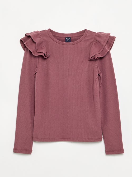 Long-sleeved ribbed knit T-shirt - Kiabi
