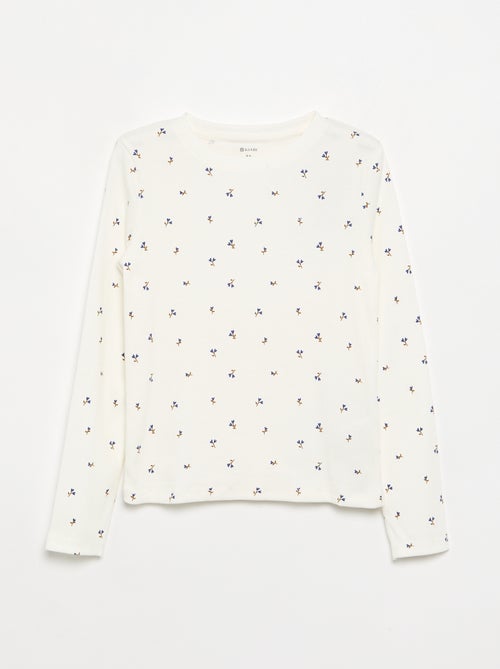 Long-sleeved ribbed knit T-shirt - Kiabi